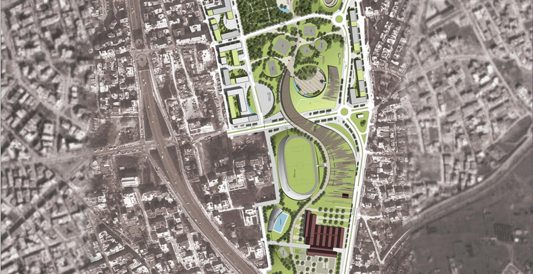 View of the proposed buildings and its surroundings