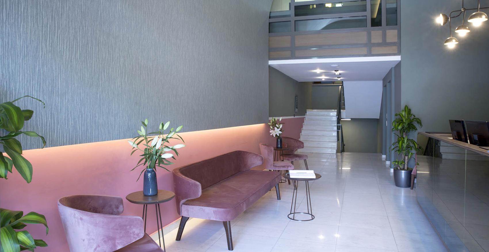 View of the hotel lobby