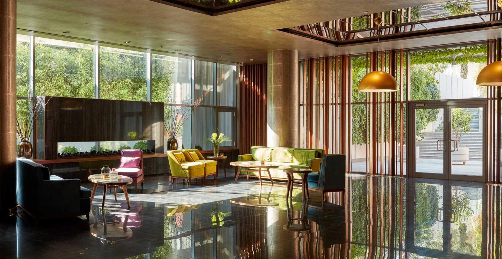 View of the hotel lobby