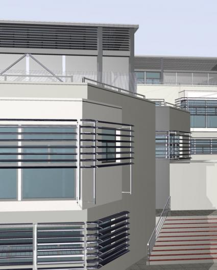 View of the proposed building and its surroundings